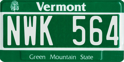 VT license plate NWK564