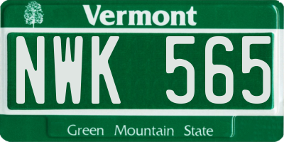 VT license plate NWK565