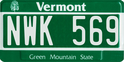VT license plate NWK569