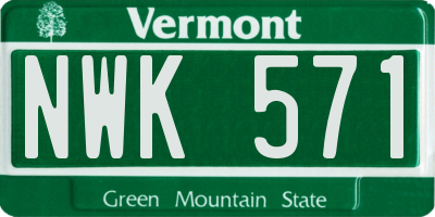 VT license plate NWK571