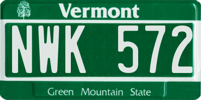 VT license plate NWK572