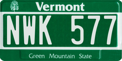 VT license plate NWK577