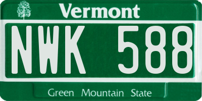 VT license plate NWK588
