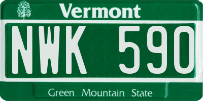 VT license plate NWK590