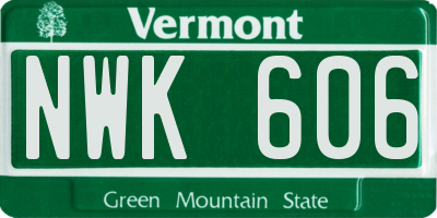 VT license plate NWK606