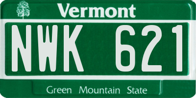 VT license plate NWK621