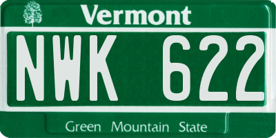 VT license plate NWK622