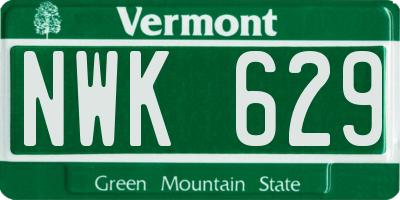 VT license plate NWK629