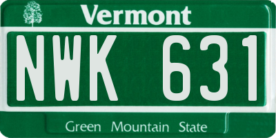 VT license plate NWK631