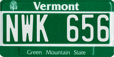 VT license plate NWK656