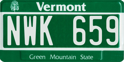 VT license plate NWK659