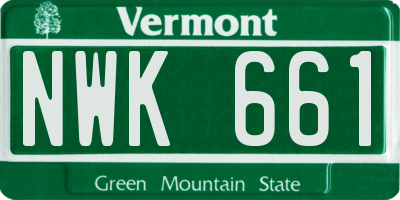VT license plate NWK661
