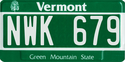 VT license plate NWK679