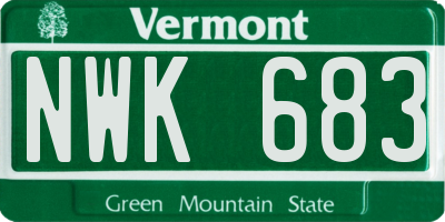 VT license plate NWK683