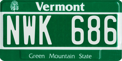 VT license plate NWK686