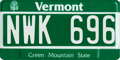 VT license plate NWK696