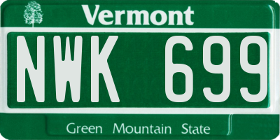 VT license plate NWK699
