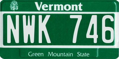VT license plate NWK746