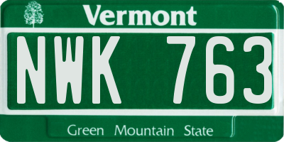 VT license plate NWK763