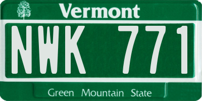 VT license plate NWK771
