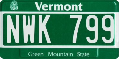 VT license plate NWK799