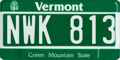 VT license plate NWK813