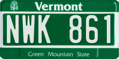VT license plate NWK861