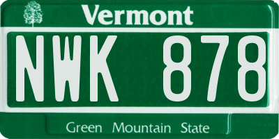 VT license plate NWK878