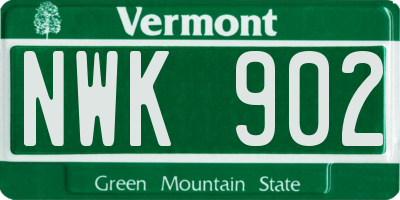 VT license plate NWK902
