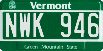 VT license plate NWK946