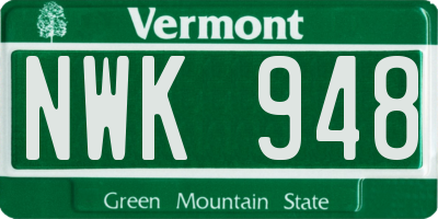 VT license plate NWK948