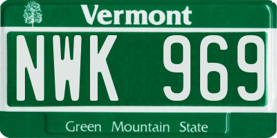 VT license plate NWK969
