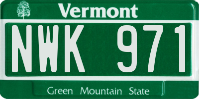 VT license plate NWK971