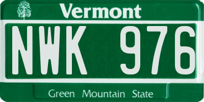VT license plate NWK976