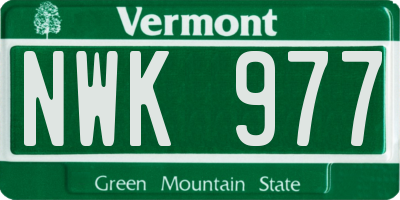 VT license plate NWK977
