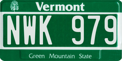 VT license plate NWK979