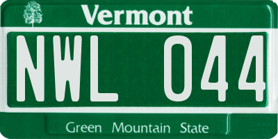 VT license plate NWL044