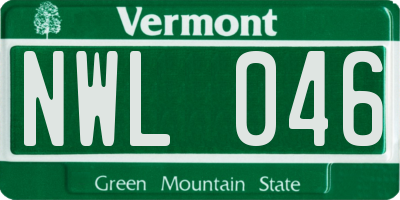 VT license plate NWL046