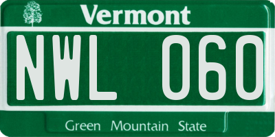 VT license plate NWL060
