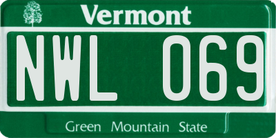 VT license plate NWL069