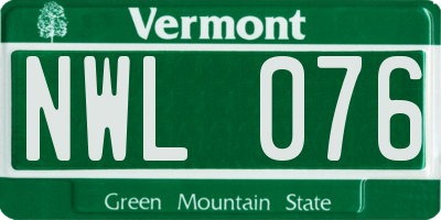 VT license plate NWL076