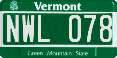 VT license plate NWL078