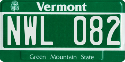 VT license plate NWL082