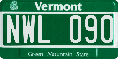 VT license plate NWL090