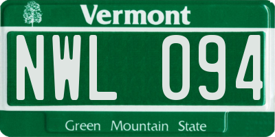VT license plate NWL094