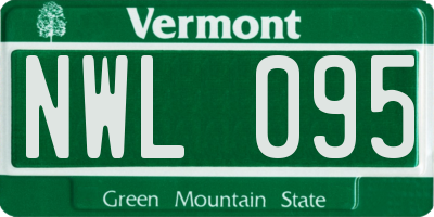 VT license plate NWL095