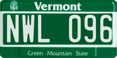 VT license plate NWL096