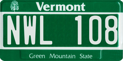 VT license plate NWL108