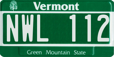 VT license plate NWL112