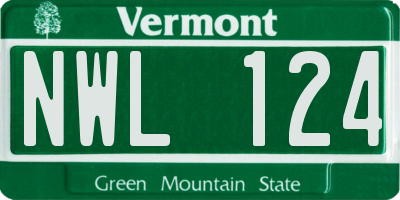 VT license plate NWL124